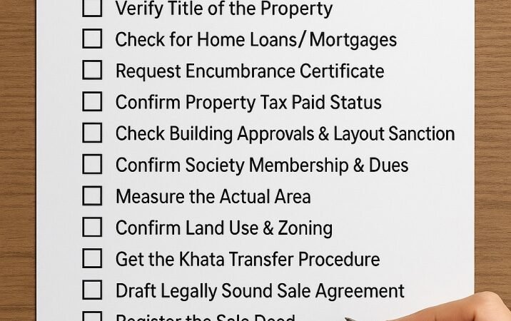 Checklist for Buying a Resale Flat or House in India (Due Diligence Guide)