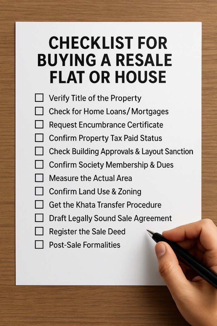 Checklist for Buying a Resale Flat or House in India (Due Diligence Guide)